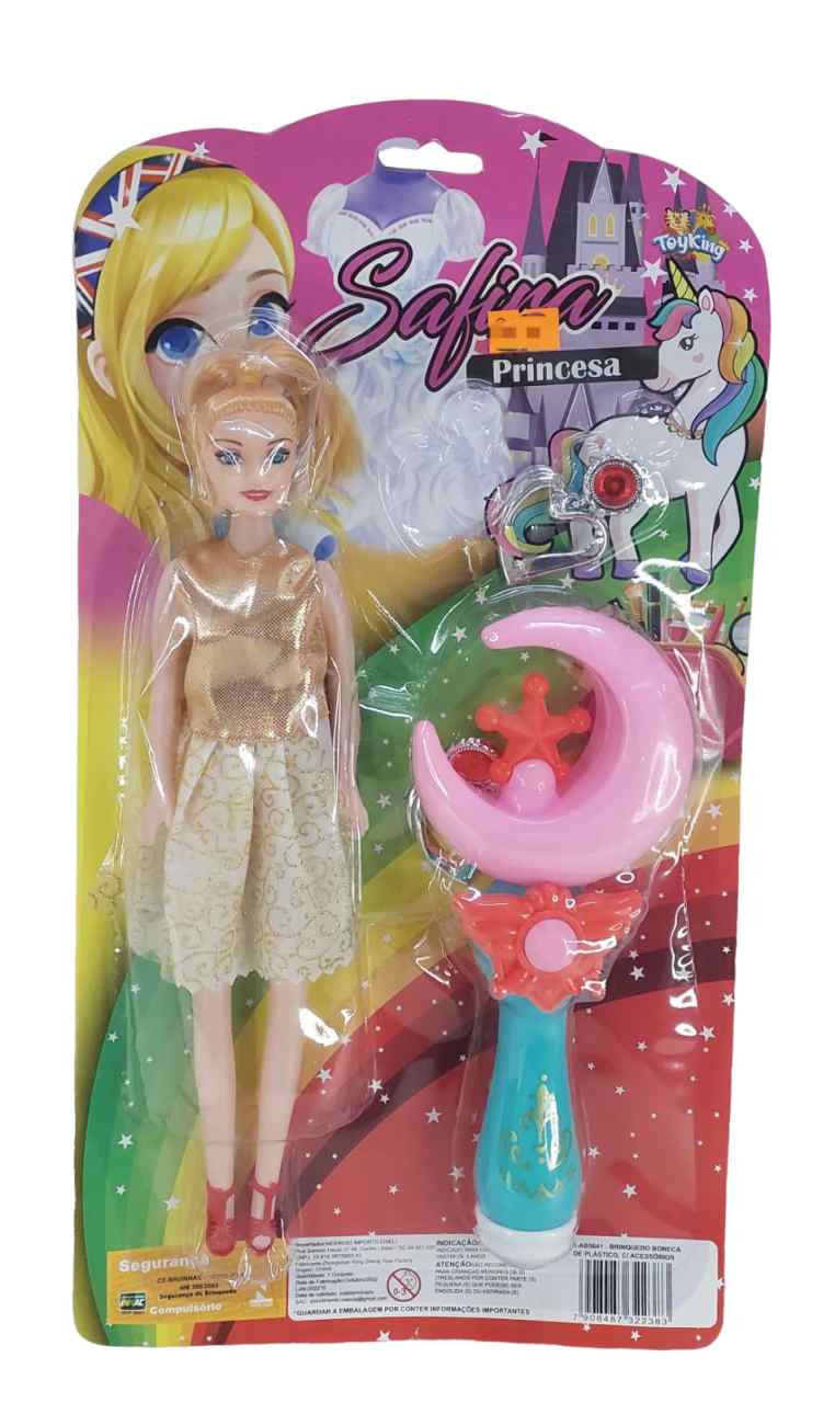 BONECA C/VARINHA E BRINCOS